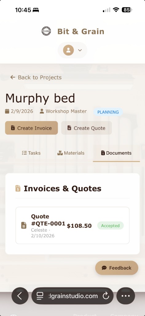 Invoices and quotes